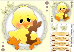 Cute Duckiling and Chocolate Egg