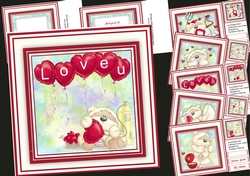 5, 8x8 Valentine Card Fronts + 2 Inserts