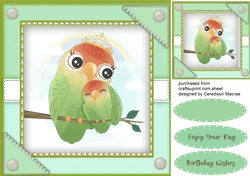 Love Parrots on a Branch