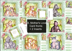 8, Mothers Love Card Fronts + 2 Inserts