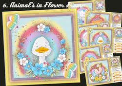 6, Animals in a Flowers Frame 