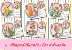 6, Shaped Bunnies Card Fronts