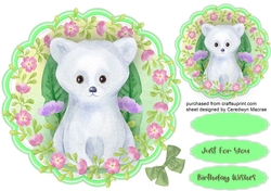 Beautiful Polar Bear in a Flower Frame