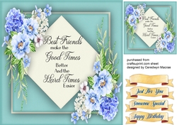 Beautiful Blue Roses and quote, Friend