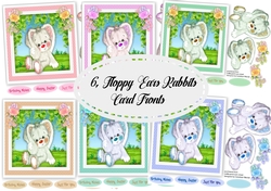 6, Floppy Ear Rabbit Card Fronts