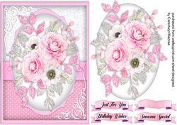 A5, Beautiful Pink Roses and Goldl Leaves