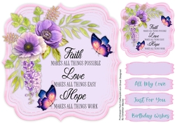 Beautiful Lilac Bracket Topper with Verse