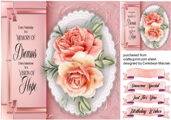 Beautiful Pink Roses and Quote 