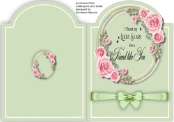 Print and Fold ,Pink Roses and   Quote