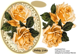 Mimosa Yellow Roses on a Lace Mat