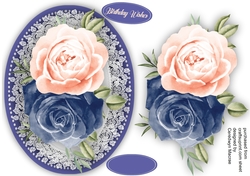 Navy and Pink Blush Roses