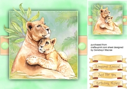 Beautiful Lioness and Cub