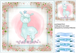 Beautiful Lama in a Flower frame