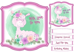Cute Llama and Flowers 1