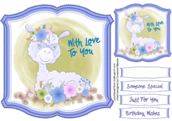 Cute Llama and Flowers 2