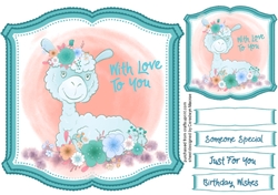 Cute Llama and Flowers 3