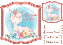 Cute Llama and Flowers 4