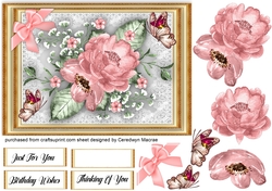 A5,Garden Roses and Butterflys