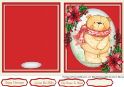 Print and Fold , Teddy an Poinsettias