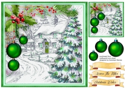 Green Baubles and Scene