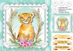 Lovely Lion in the Flowers