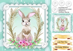 Lovely Rabbit in the Flowers