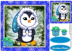 Cute Penguin in Blue Hat