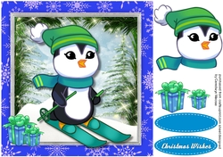 Cute Penguin in Green Hat