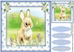 Cute Rabbit in the Flowers