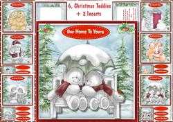 6, Christmas Teddies + 2 Incerts
