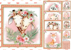 4, Animals with Flowers Card Fronts