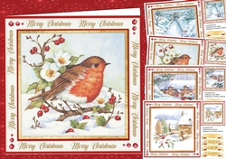 4, card Fronts , Robins in the Snow