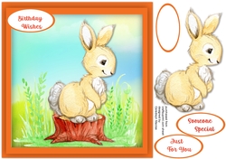 Gorgeous Rabbit on a Stump