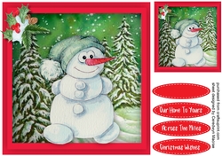 Cute Snowman in the Snow