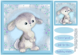 Cute Little Bunny , Blue