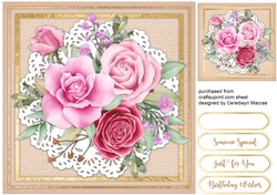 Beautiful Pink Roses on a Lace Mat
