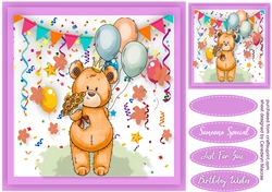 Birthday Bear with Flowers