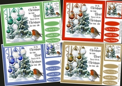 4, Card fronts Christmas i the Heart