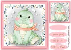 Croc in a Flower Frame