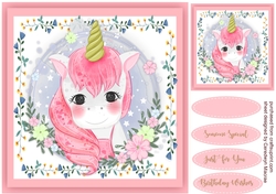 Unicorn in a Flower Frame