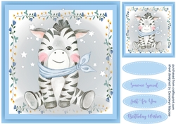 Zebra in a Flower Frame