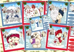 7, Lovely Christmas Teddy card Fronts