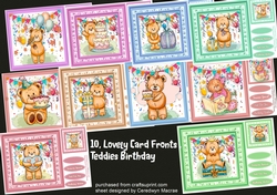 10, Lovely card fronts , Teddies Birthday