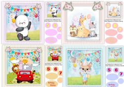 4 lovely card fronts , Cute Animals