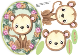 Monkey in a oval Frame 
