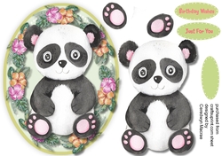 Panda in a Oval Frame  
