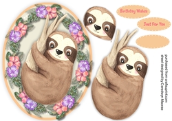 Sloth in a Oval Frame