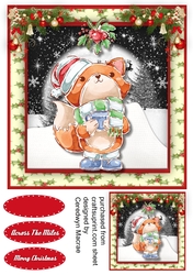 Cute Fox with Holly
