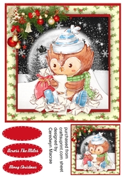 Cute Owls Christmas Mail