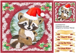 Badger in a Christmas Hat